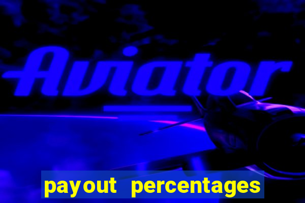 payout percentages of slot machines