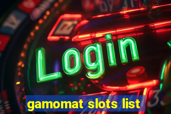 gamomat slots list