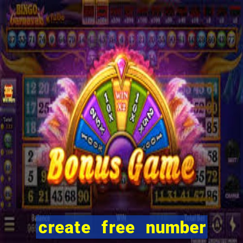 create free number bingo card