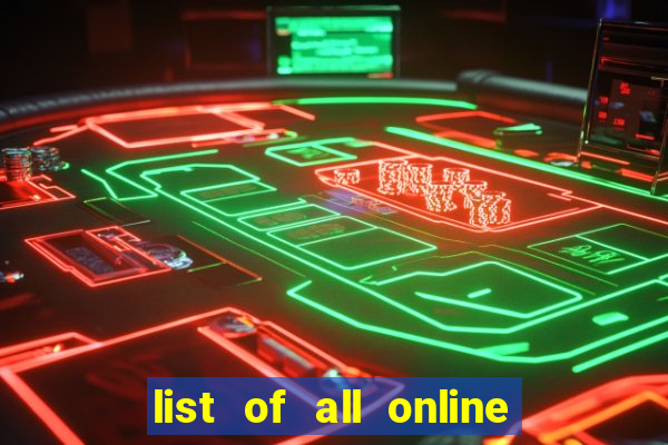 list of all online bingo sites