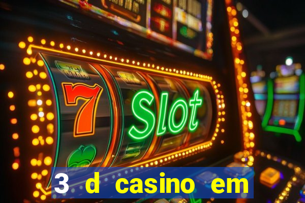 3 d casino em movimento com baralho