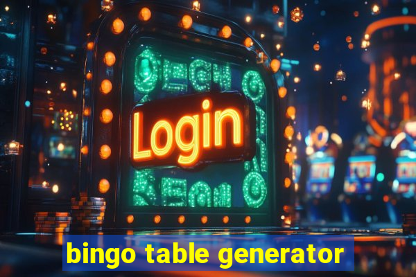 bingo table generator