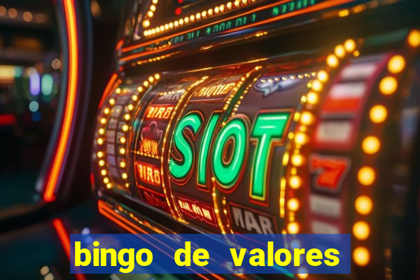 bingo de valores para imprimir