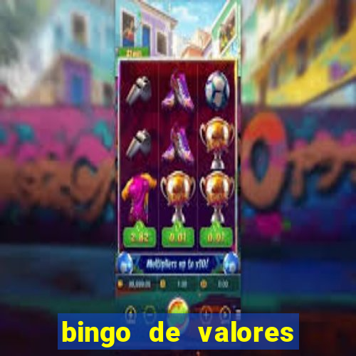 bingo de valores para imprimir