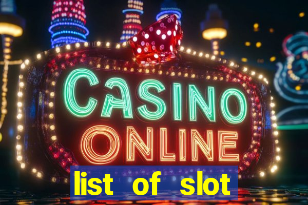 list of slot machines at winstar