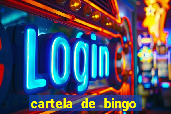 cartela de bingo com letras