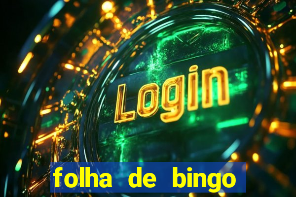 folha de bingo para imprimir