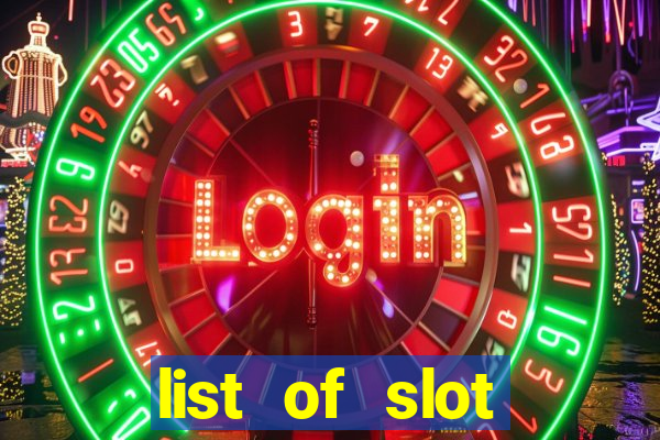 list of slot machines at jake's 58